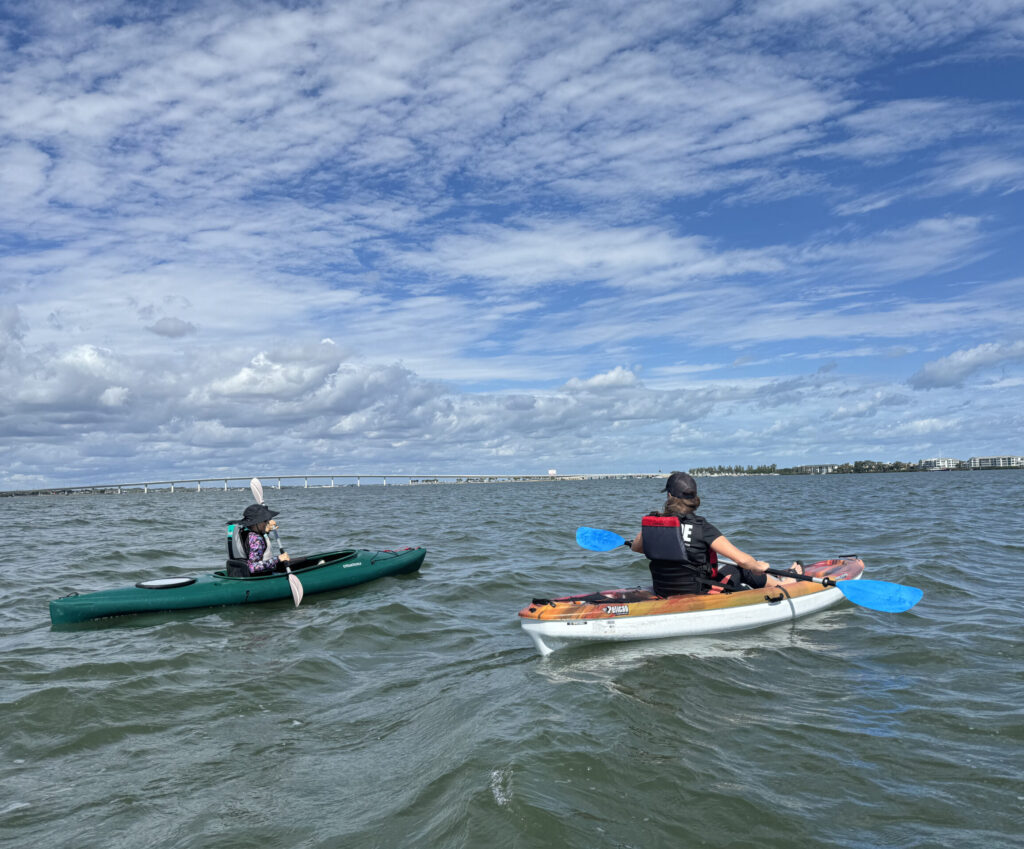 kayakers on open water